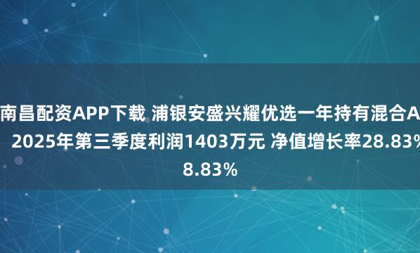 南昌配资APP下载 浦银安盛兴耀优选一年持有混合A：2025年第三季度利润1403万元 净值增长率28.83%