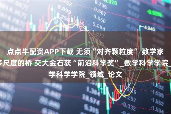 点点牛配资APP下载 无须“对齐颗粒度” 数学家建造跨越多尺度的桥 交大金石获“前沿科学奖”_数学科学学院_领域_论文